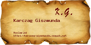 Karczag Giszmunda névjegykártya